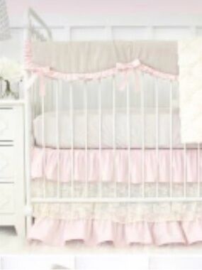Caden Lane Linen and Lace Crib Skirt